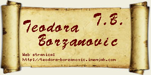 Teodora Borzanović vizit kartica